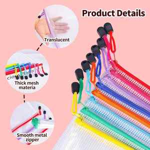 Waterproof Mesh Zipper Pouch Organizer Expandable A4 Document <b>Folder</b> Bag for Office School Transparent <b>File</b> <b>Folders</b> Custom Logo - Product Image 2