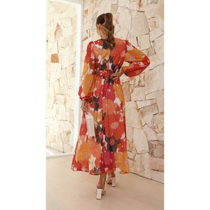 Vestido de Diseñador con Estampado Floral Otoñal en Tela Personalizada - Product Image 3