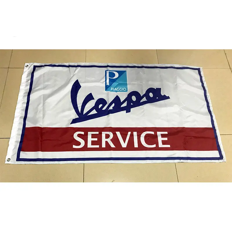 Di vendita calda Su Ordinazione 3 * 5ft Vespa Moto di Servizio Bandiera 60*90cm e 90*150 centimetri Di Natale decorazioni per la Casa Bandiera Banner Regali