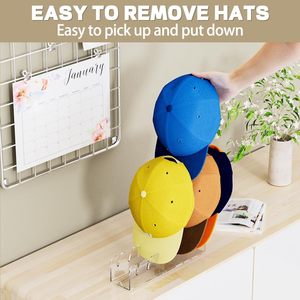 Acrylic <b>Baseball</b> <b>Cap</b> Display Rack Transparent Single Layer Desktop <b>Storage</b> For Hats Sun Hat Duckbill Hat Organizer Lightweight - Product Image 3