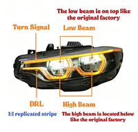 Phare avant LED modifié pour BMW Série 4 F32 2012-2019, style Ikon, feux de jour tricolores, accessoires de voiture