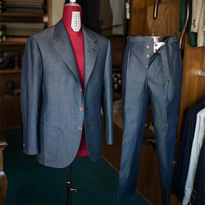 Traje de lona completo para hombre, a medida, para boda, 2 uds., 2023 - Product Image 3