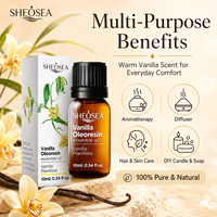 Huile Essentielle d'Oleorésine de Vanille Sheosea 10ml, Huile Naturelle de Vanille Planifolia pour Massage Cutané, Diffuseur et Aromathérapie
