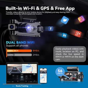 Caméra embarquée 4 canaux Wifi 360 °   Caméra de tableau de bord avant et arrière pour voitures, résolution 4K, vision nocturne, écran 3 pouces, caméra DVR pour voiture - Product Image 4