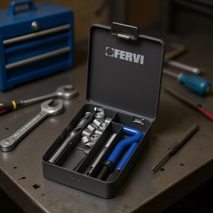 Kit de réparation de filetage Fervi Unf F-Coil, ensemble de 10 pièces pour métal et plastique - Product Image 3