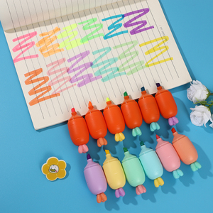 Ensemble de 6 surligneurs mignons en forme de carotte, stylos fluorescents <span class=keywords><strong>pastel</strong></span> pour enfants, étudiants, fournitures de bureau, fournitures scolaires, journalisation, cadeaux - Product Image 6