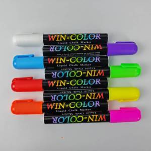 Marqueurs effaçables à <span class=keywords><strong>sec</strong></span> personnalisables avec logo, craie liquide colorée effaçable pour tableau blanc, peinture pour fenêtre et stylos marqueurs de style pinceau oblique - Product Image 4