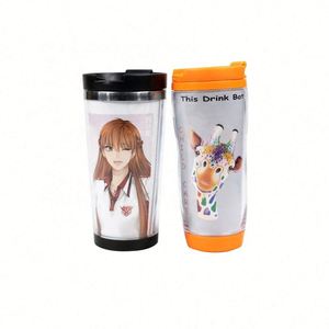 Botella de Agua Personalizada al por Mayor, Taza de Té de Doble Capa de Acero Inoxidable y Plástico para Café y Leche - Product Image 4