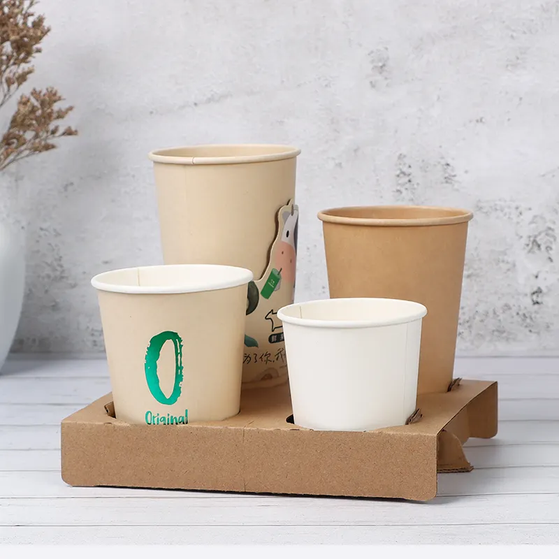 Portavasos plegable, soporte duradero para 1/2/4 tazas de café, para servicio de entrega de alimentos