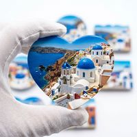 Autocollant magnétique pour réfrigérateur en résine personnalisée OEM, logo personnalisé, villes du monde, aimant de réfrigérateur 3D en résine pour cadeau