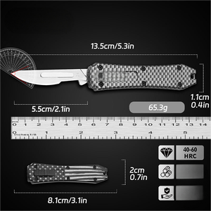 سكين جراحي مزدوج العمل صغير EDC سكين CNC أسود Bistoury D/A جيب مشرط D2 سكين - Product Image 6