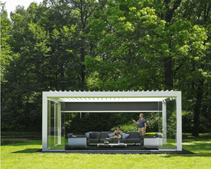 Pérgola Bioclimática Motorizada de Aluminio RKOVE RK-S3, Techo de Láminas Ajustables Impermeable, Gazebo para Jardín y Patio Exterior, Tamaño Personalizado - Product Image 1