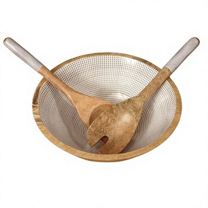 Tazón de Madera Hecho a Mano, Ecológico y Duradero, con Diseño Floral de Aves, Apto para Lavavajillas, para Servir Alimentos, Fiestas, Regalos, con Logotipo Personalizado - Product Image 6
