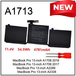 Batterie d'ordinateur portable A1713 pour MacBook Pro 13 pouces A1708 2016 2017 54,5 Wh, batterie de remplacement CE RoHS, vente en gros - Product Image 2