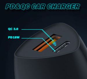 Source Factory Direct Supply New Car Charger 38W QC +PD Dual Circuit Fast Charger <b>Flash</b> Charger for Mobile Phone - Product Image 3