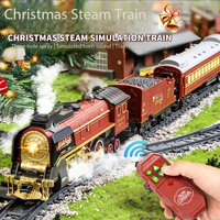 Idée cadeau de Noël : Train électrique rétro à piles avec musique classique, modèle de train simulé pour enfants, en plastique ABS