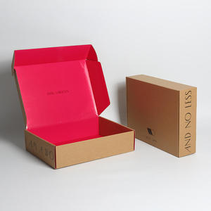 <b>Pink</b> Customized logo folding corrugated cardboard box for mail transportation and clothing <b>gift</b> packaging - Product Image 3