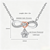 Collier pendentif en argent sterling S925 de luxe avec zircone cubique, motif infini et patte de chat, fabrication directe d'usine SPJ, OEM ODM, pour anniversaire