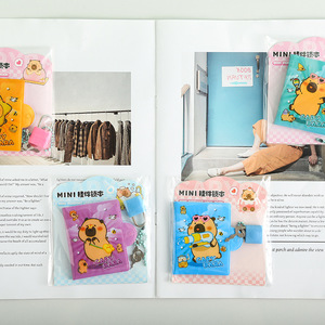 Mini Cuaderno Portátil con Candado y Llavero, Diseño de Capibara de Dibujos Animados, para Estudiantes - Product Image 3