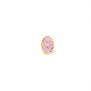 Anillo de Moda en Acero Inoxidable 316L con Baño de Oro PVD, Diseño de Concha Morada, Sostenible y Resistente - Product Image 2