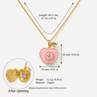 Collier pendentif pêche rose ouvrable cuivre résistant au ternissement Style doux mode pendentif colliers en gros