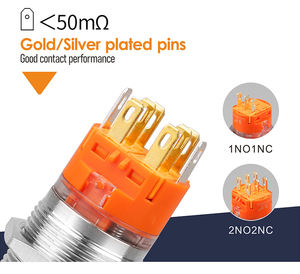 LANBOO Saklar Putar 22mm IP65 Baja Tahan Karat 220V LED Tipe Latching 1NO1NC/2NO2NC untuk Kontrol Instrumen Kelautan/Industri - Product Image 3