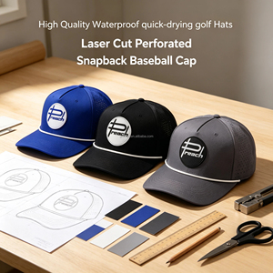 Casquette de sport BSCI personnalisée de haute qualité à 5 panneaux avec visière incurvée, trou pour queue de cheval, logo en patch de caoutchouc, en polyester, style Hip Hop tendance - Product Image 1