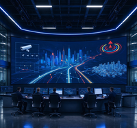 Kabinet LED COB P1.2 P1.5 untuk Ruang Layanan Kota, Video Wall 4K Tanpa Sambungan untuk Informasi Publik & Tampilan Antrian
