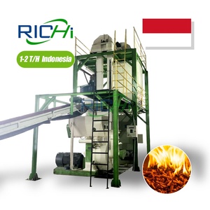 RICHI Komplette 1-2 T/H-Holzhackschnitzel-Rohstoff-Biomasse-Holzpellet-Produktions linie in Indonesien - Product Image 1