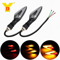 Clignotant LED séquentiel YD pour moto, feu de jour (DRL) rouge, indicateur à lentille fumée ambrée à défilement