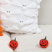 Housses de coussin en peluche pour Halloween, canapé en fourrure, canapé, chambre, salon, décoration de maison, étuis fantômes blancs