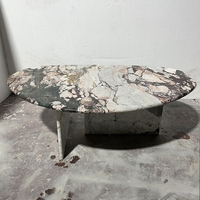 Table basse ronde en marbre rose Afyon Cammy Stone, plateau bas, multifonctionnelle, mobilier de salon de luxe