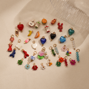Vente en gros de pendentifs colorés en émail personnalisé Bracelet Collier PVD or en acier inoxydable breloques de bijoux à bricoler soi-même pour la fabrication de bijoux - Product Image 5