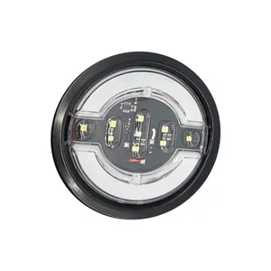 Feu arrière LED circulaire de qualité supérieure pour remorque camion, 3.75 pouces 24v, 2 pièces