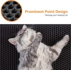 2024 Pet Products Top Seller Custom Black Grey Fiber Travel Print Round <b>Cat</b> <b>Litter</b> Mat Double Layer Waterproof All Seasons - Product Image 4