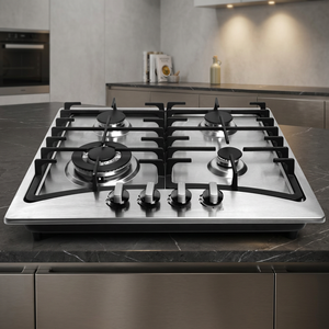 Cuisinière à gaz professionnelle 4 brûleurs en acier inoxydable, plaque de cuisson économique pour la cuisine domestique - Product Image 1