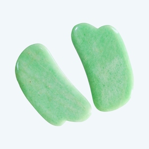 Pierre de Gua Sha en jade vert, outil de massage facial personnalisé pour lifting du visage - Product Image 5