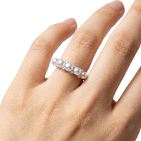 Bague réglable pour femme en perle d'eau douce naturelle Star-Aurora, cadeau pour petite amie