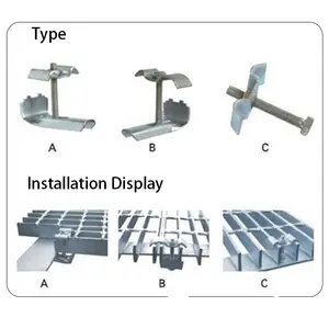 Buckle Fastened Steel Grating Grid Fixing Mounting Clamp Grating Fixing Clips