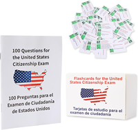 Offre Spéciale : Ensemble Complet de Cartes Flash sur le Civisme Américain Style Bois Moderne – Guide d'Étude pour la Naturalisation – 100 Questions et Réponses Numériques sur le Civisme Américain