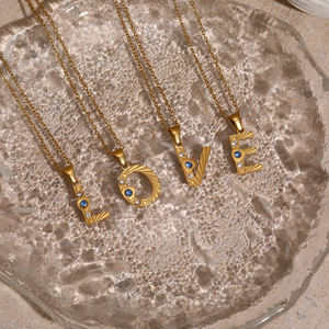 26 lettres DIY Fashion Pendentif Collier Cadeau Acier Inoxydable Couple BFF <span class=keywords><strong>O</strong></span>-Chain Collier - Product Image 3