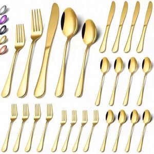 Stainless Steel Knife Fork Spoon Restaurant Dinner Cutlery Set Wedding Gold Cutlery Spoon Set - Product Image 2