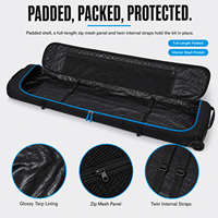 Sac de voyage haut de gamme personnalisé pour snowboard rond de 165 cm, sac à roulettes rembourré de luxe pour ski, simple - Sac de voyage haut de gamme
