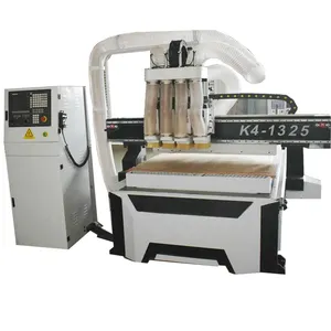 Multi Spindles CNC Machine 4 8FT Woodworking Pneumatic CNC Router for Furniture Cutting Kitchen Cabinet Making 1325 2030