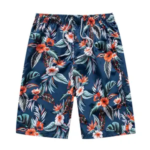 2024 new beach pants men's fashion printed five-cent shorts loose casual beach pants outdoor water sports pants