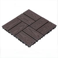 Dalles de terrasse WPC gaufrées 30*30*2.2cm, à emboîter soi-même, pour patio extérieur