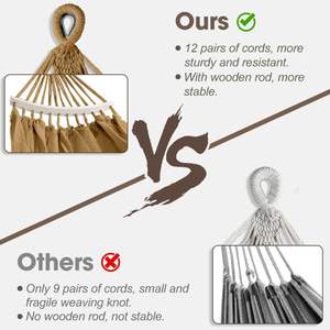 आउटडोर गार्डन सुरुचिपूर्ण टेसल्स सूती कपड़े हैममॉक पोर्टेबल कैनवास स्विंग - Product Image 3