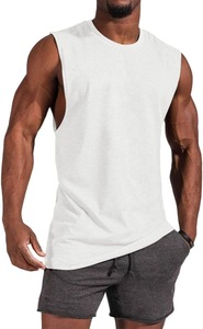 Haute qualité o-cou hommes Polyester/coton côtes Gym débardeur décontracté Fitness séchage rapide Anti-boulochage écologique respirant - Product Image 3
