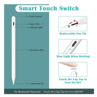 Stylet capacitif actif Wisoneng 2e génération, métallique, avec rejet de la paume, attraction magnétique, pointe remplaçable, blanc, 20 heures d'autonomie active