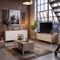 Ensemble de meubles de salon 3 pièces style nordique avec table basse, meuble TV et buffet pour maison, appartement, hôtel, villa - Direct Usine